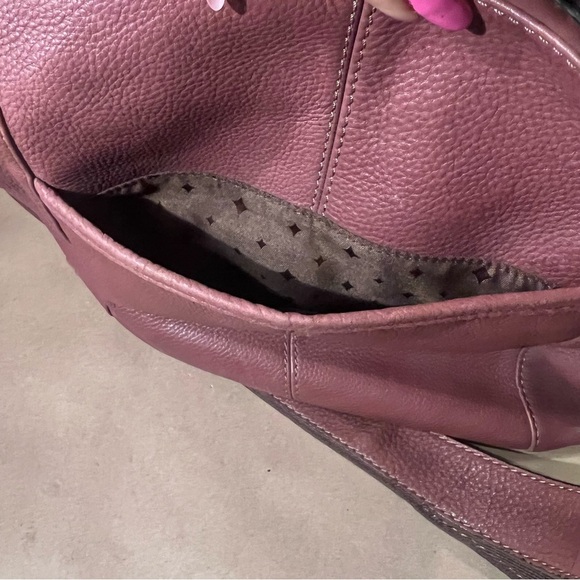 FOSSIL Brown Pebble Leather Morgan Traveler Crossbody Messenger Bag Purse Pocket - Picture 11 of 13